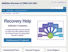 Tablet Screenshot of addictionrecovery.net